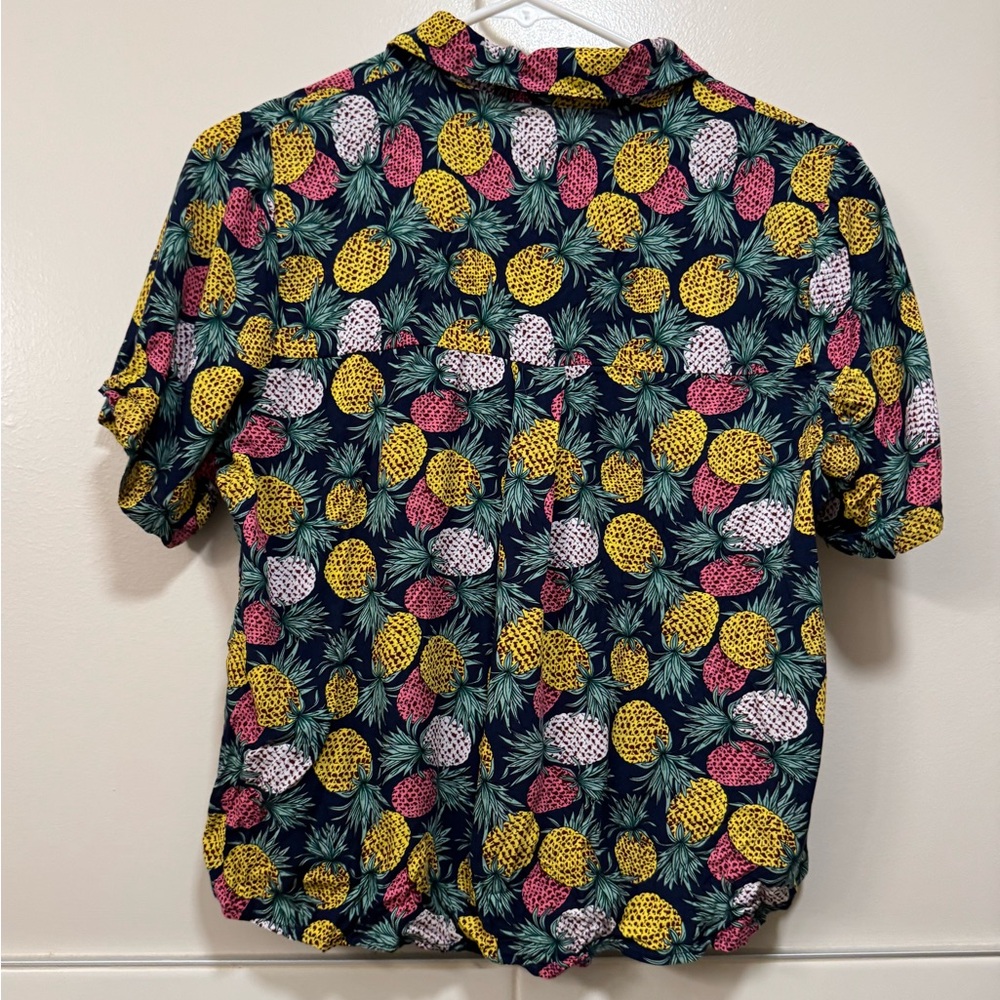 Love Notes Tropical Colorful Pineapple Button Down Shirt - Picture 3 of 6
